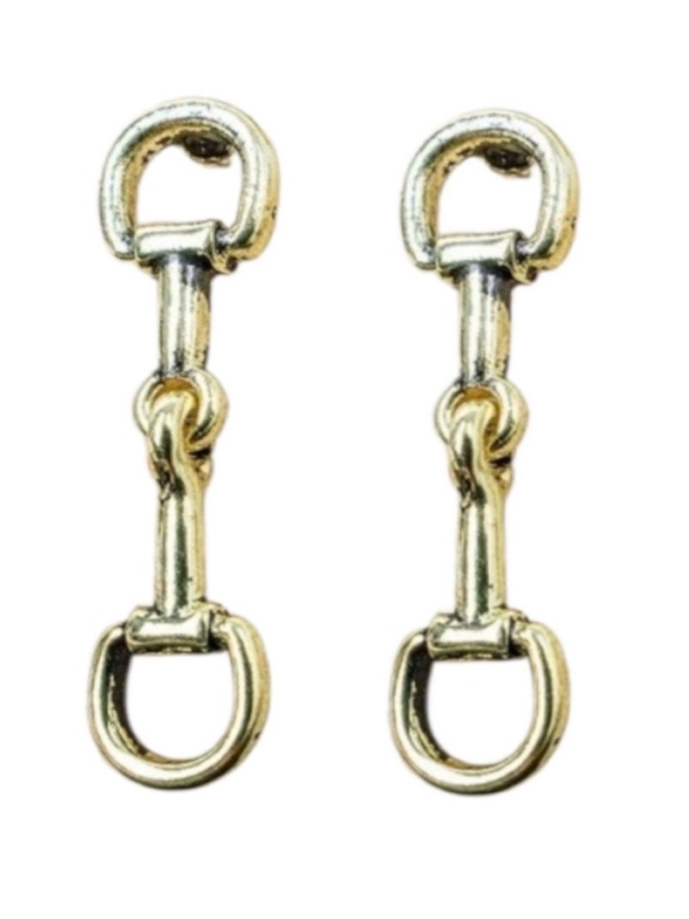 Tipi Brindle Line Gold Tone Dangle Stud Earrings (NWT)